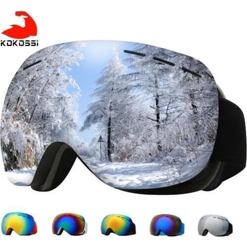 KoKossi Skiing Eyewear Cycling Sunglasses Men Women Ski Goggles UV400 Anti-fog Big Ski Mask Glasses Snow Snowboard Polarized