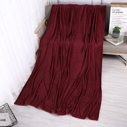 Solid color bedspread blanket 200x230cm High Density Super Soft Flannel Blanket to on for the sofa/Bed/Car Portable Plaids