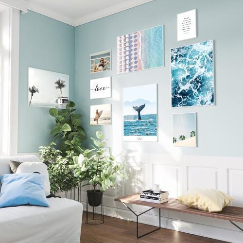 Landscape Canvas Poster Nordic Decoration Bus Ocean Beach Sun Wall Art Print Painting Decorative Picture Scandinavian Home Decor