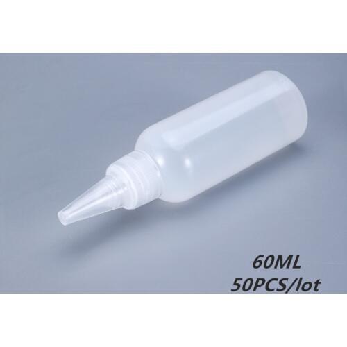 60ML PE plastic Liquid squeeze dropper bottles with twist top cap for ink Glue Empty sauce container 50PCS/lot