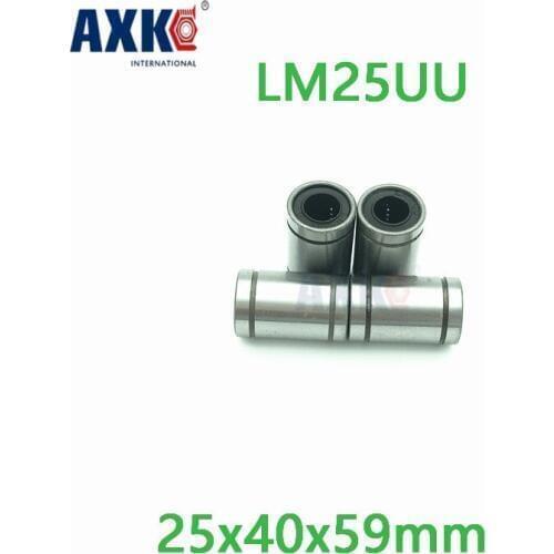 Axk 2pcs Lm25uu Ball Bearing Inner Diameter 25x40x59mm Guide Linear Optical Axis Bearings Linear Motion Bearings High Quality