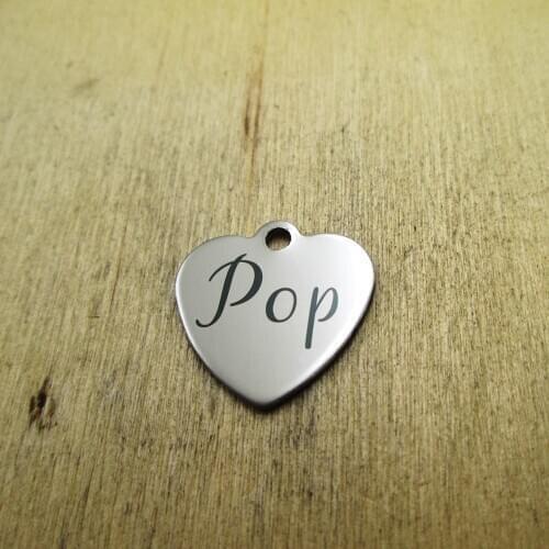 10pcs/lot--pop family stainless steel charms Laser Engraved DIY Charms Pendants