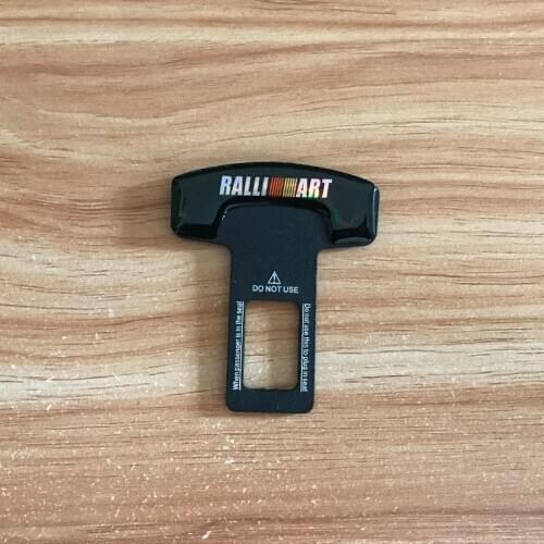 Safety Belt Buckles Real Carbon Fiber Trucks Car Seat Safty Belt Alarm Canceler Stopper for Mitsubishi RALLIART accessories