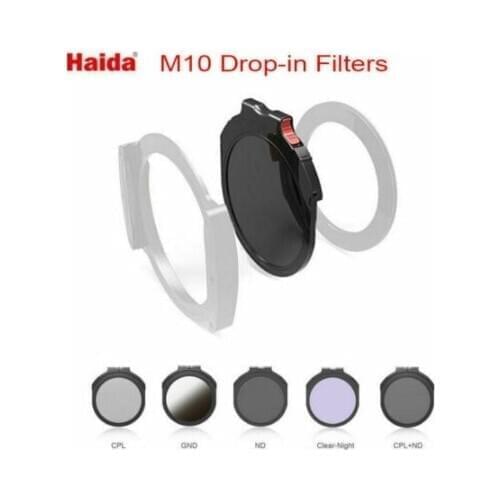 Haida 100mm M10 Drop-in lens Filters ND0.9/1.8/3.0/4.5/5.0/6.0 GND0.9/1.2 clear night cpl IR720 for camera Square filter holder