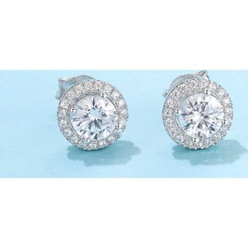 925 Silver 0.5 Carat D Color Round Moissanite Earrings Brilliant Cut VVS1 5mm Moissanite Stud Earrings Classic Diamond Jewelry