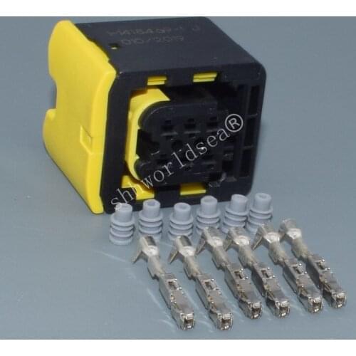 Shhworldsea 1Sets 6 Pin Female 1-1418469-1 Nitrogen Oxygen Sensor Controller Auto Wire Waterproof Connector Plug 1-1703820-1