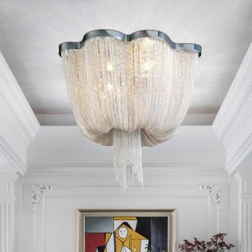 Italian Design Modern led ceiling light Luxury Chain Tassel hanging Ceiling Lamps living room bedroom Lustres fixtures