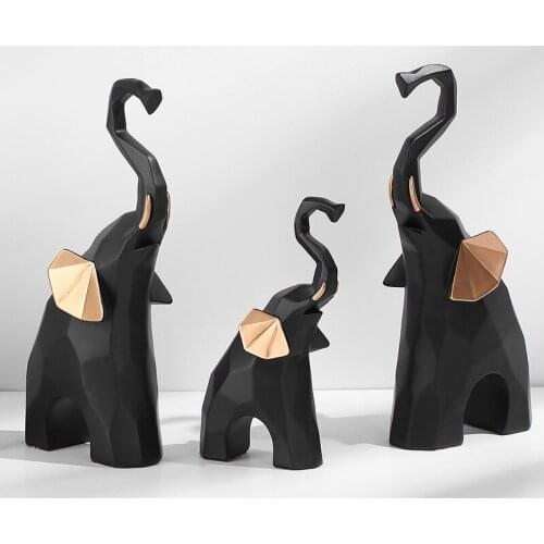 Resin Sculpture Elephant Statue for Home Decor Resin Animal Figurine Living Room Decoration Nordic Home Decor