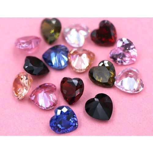 New arrival 8mm Heart shape Zircon glass crystal strass artificial gemstone Pointback rhinestones DIY jewelry Accessories