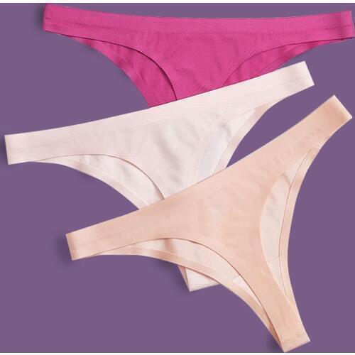 Female thong Ice Silk Low Waist G-string sexy confortable sous-vêtements dames bikini Haute qualité Seamless Womens panties