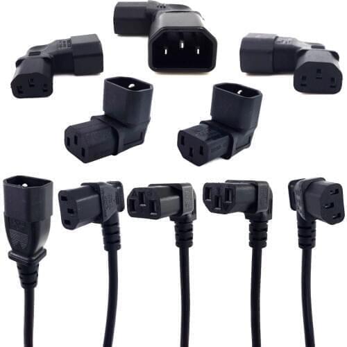 IEC60320 C13 Angle Converter Angle Extension Cable C13 to C14 PDU Angle Power Cables Male to Female AC Power Cord 10A 250V