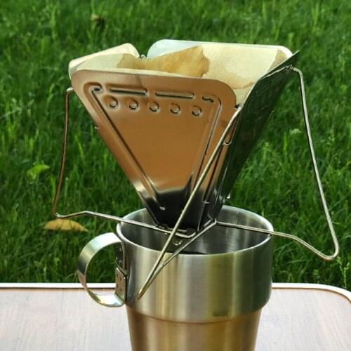 Ultra-light Coffee Dripper Holder Folding Stainless Steel Funnel Outdoor Camping Tea Filter Rack Coffeeware Portable Accessories