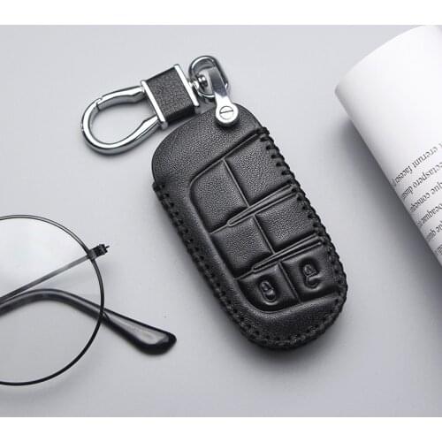 High Quality Leather Key Case Cover For Dodge Journey Charger Dakota Challenger Coupe Grand Car Key Parts Skin Shell Car Styling