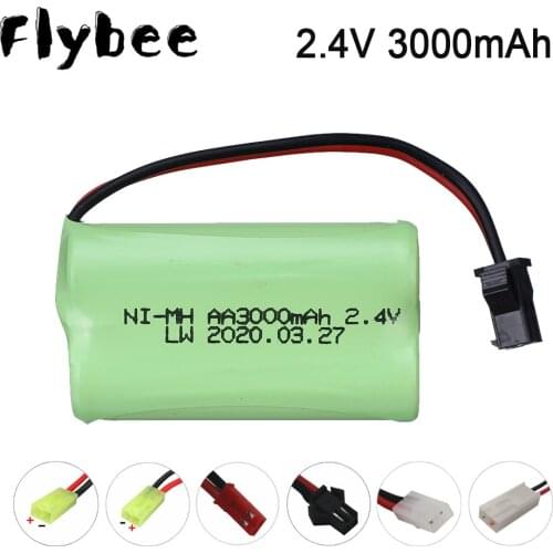 2.4v 3000mah NiMH Battery For Rc toy Car Tanks Trains Robot Boat Gun Ni-MH AA 2400 mah 2.4 v Rechargeable Battery 1Pcs