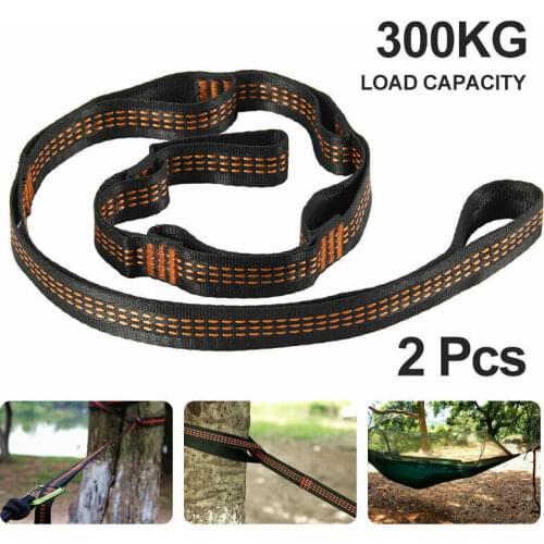 2Pcs Hammock Straps Special Reinforced Polyester Straps 5 Ring High Load-Bearing Barbed Black Outdoor Camping Hammock Straps