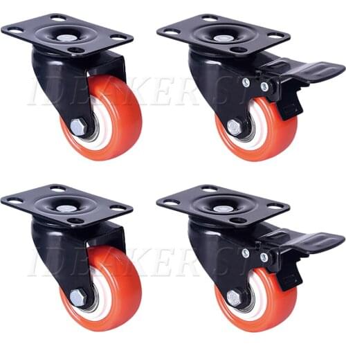 4Pcs 40mm Diameter 10mm Thread Furniture Caster Wheels Roller 360 Swivel Trolley Cart Wheels