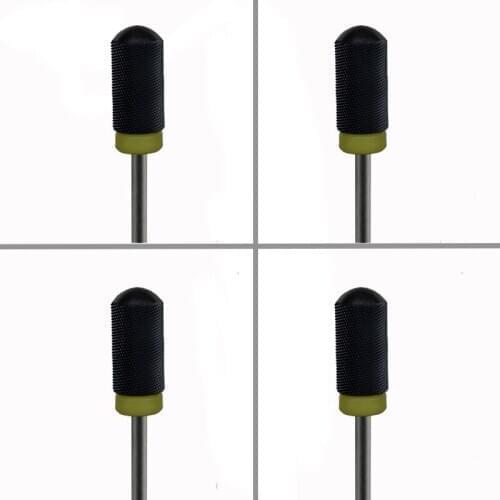 4pcs Black Ceramic Nail Drill Bit - Large Smooth Top Bit - XF