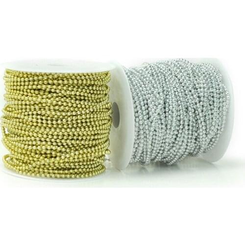 50 Meters/Roll Plated Artificial Pearl 3mm Beads Cotton Bead Chain Christmas Party Prom Home Decoration Handmade DIY Accessories