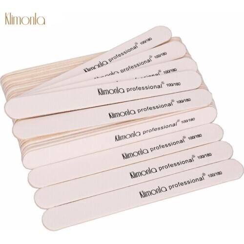 50Pcs White Wooden Nail Buffers File For UV Gel White Nail File Buffer Block Polish Pedicure Sanding Nail Art Tool 100/180 Grit