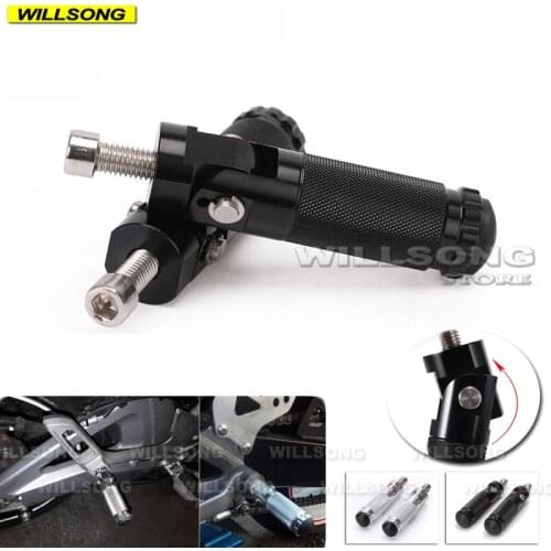 CNC Aluminum Universal Front Rear Footrest Folding Foot Peg Adapter Passenger Pedal 7mm Screws Motorcycle Accessories