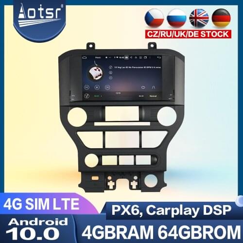 Carplay Android 10 Car GPS Navigation For Ford Mustang 2015+ Autostereo Headunit Multimedia Player Car Radio Tape Tecorder GT500