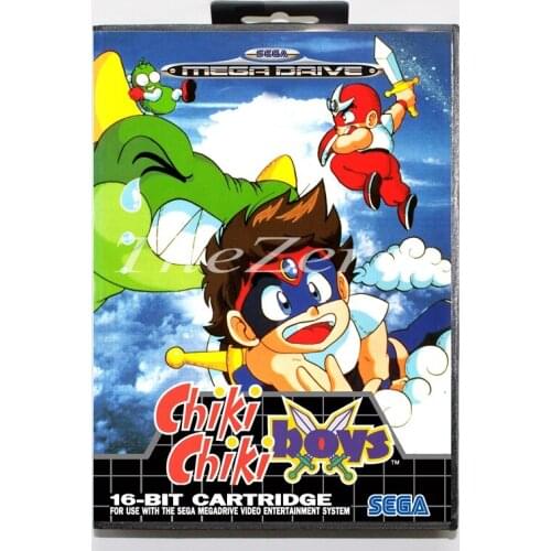 Chiki Chiki boys with Box for 16 bit MD Video Game Card for Sega Mega Drive/Genesis