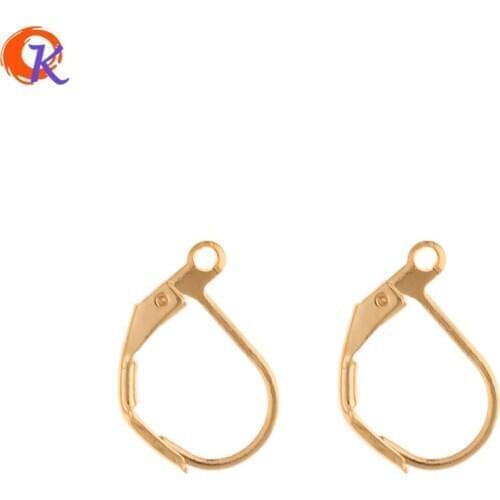 Cordial Design 100Pcs 11*16MM Jewelry Accessories/DIY Earrings Hooks/Drop Shape/Genuine Gold Plating/Hand Made/Earring Findings