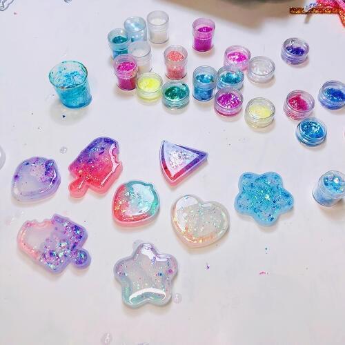 David accessories 10pcs/lot Fruit Clear Silicone Molds Resin Star Shaker Key Chain Charms Shiny Mold DIY Tool Jewelry,10Yc7453