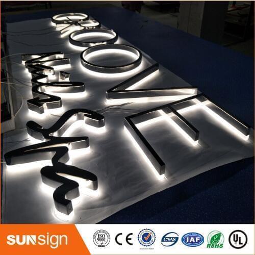 3d decorative backlit led metal letter sign