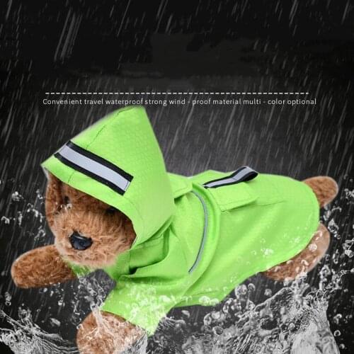 Double Raincoat With Pocket Dog Clothes Four Seasons Prevent Wind Rain Snow Small Teddy Bichon Cat Pet Raincoat