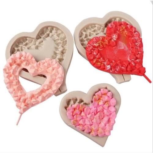 Cake Mold Diamond Love Lollipop Silicone Mold Coral Sugar Love Mold Fondant Chocolate Mold for Valentines day