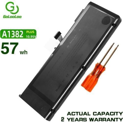 57Wh 10.95V A1382 A1286 Laptop Battery For Apple Macbook Pro 15" Early 2011 Late 2011 Mid 2012 020-7134-01 661-5844MC721 MB985