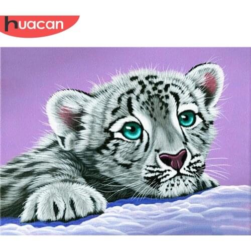 HUACAN 5d DIY Diamond Painting Tiger Full Drill Square Diamond Embroidery Animal Cross Stitch Sale Mosaic Handmade Gift