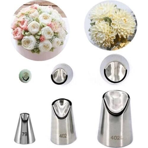 3pcs #79#40#402L Chrysanthemum Nozzles For Decorating Cake Tulip Pastry Nozzle Succulents Icing Piping Tips Bakeware Pastry Tool