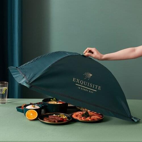 Summer Light Luxury Folding Dish Cover Household Detachable and Washable Meal Mesh Cover Leftovers Dust Cover Anti-flies