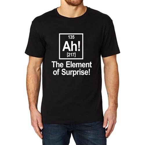 Lyprerazy Mens Ah Element Of Surprise Science Funny Printed T-Shirt