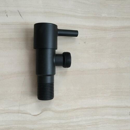 Matte Black Solid 304 Stainless Steel Angle Valve Water Stop Valve G1/2"X1/2 Filling Valves Hot Or Cold Water Inlet Valve