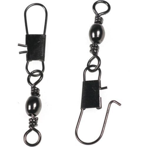 50/20/10pcs 17 Sizes Alloy Copper Barrel Crane Swivel with Solid Ring Interlock Snap Saltwater Fising Rigs Connector Accessories