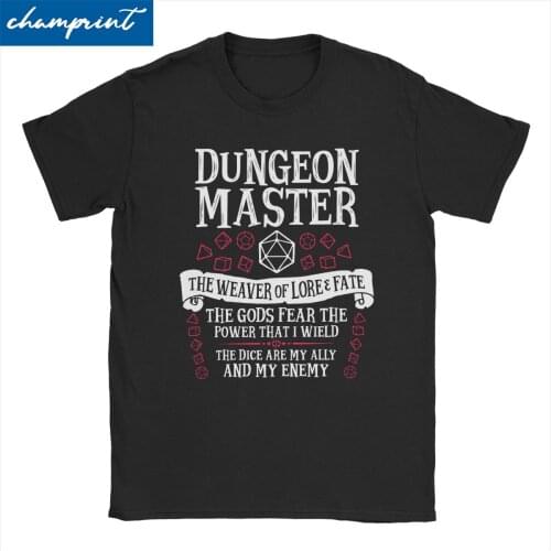 Dungeon Master The Weaver Of Lore & Fate T Shirt Mens Cotton Vintage T-Shirt Crew Neck Tees Short Sleeve Tops Summer