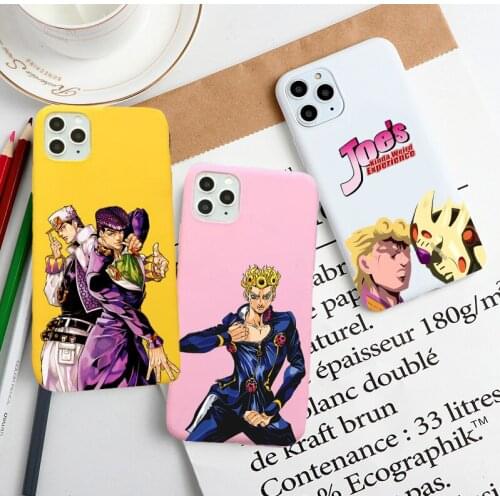 New Anime JoJos Bizarre phone Case For iPhone 11 12 Pro XS MAX XR X 7 8 6Plus SE 2021 Candy Soft Silicone Phone Cover Bag