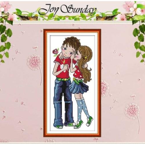 Whisper boy girl lovers counted 11CT 14CT Cross Stitch Sets Wholesale DIY Cross-stitch Kits Embroidery Needlework Home Decor