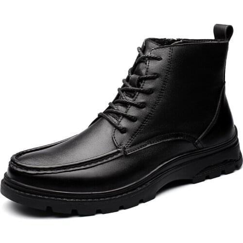 2021 New High-Top Male Boots British Fashion Wild Mens Leather Boots Lace-up Outdoor Tooling Casual Street Boots Military Boots