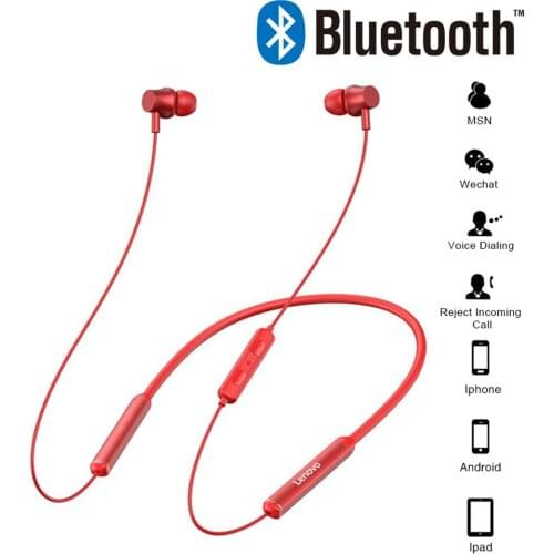 Original Lenovo QE03 Bluetooth Headset Neckband Sports Earplugs Noise Reduction with Microphone Waterproof for cellphones