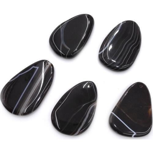 Natural stone Black Agates pendant Irregular shape Pendants for Jewelry Making DIY Necklace Accessories Size 30x50mm-40x60mm