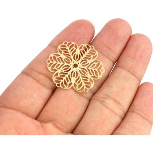 20pcs 27*30mm Stainless Steel Pendant Flower Pendant Round Charm Pendant For Making DIY Jewelry Fitting Handmade Accessories