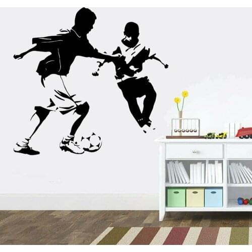 Custom Wall Sticker Personalized Name Kids Bedroom Decoration Art Football Player Vinyl Sticker Removable Wallpaper Poster WL68