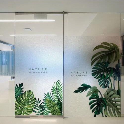 Plant Custom Size Glass Film Static Cling Botanical Flower Pattern Private Film Drop-Shipping Vinyl Stained Tint-Film 80x120cm