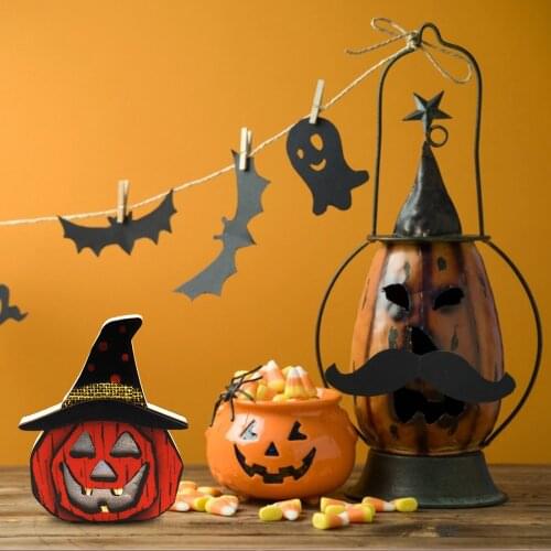Halloween lights Wooden Pumpkin Lantern Ghost Festival Decoration haunted house Cemetery Castle Ghost props decoration