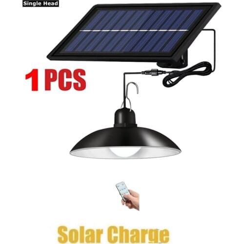 Remote 30 led 2 head Retro Lampshade Waterproof Solar Pendant Light Outdoor Chandelier Solar Lamp White Light for Courtyard Chri
