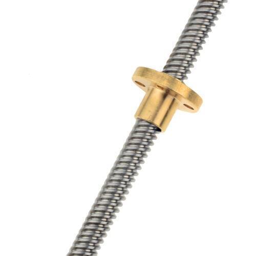 T8 Lead Screw OD 8mm Pitch 2mm Lead 2mm 100mm 150mm 200mm With Brass Nut For Reprap 3D Printer